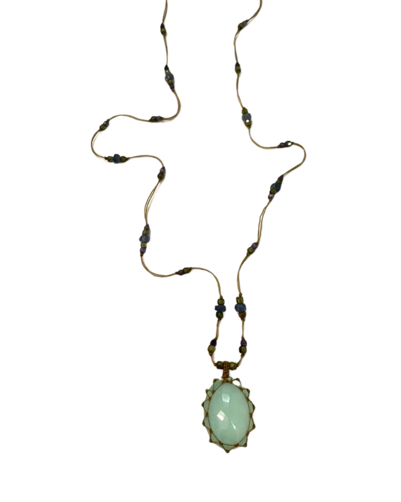 Blue Chalcedony Tibetan Necklace