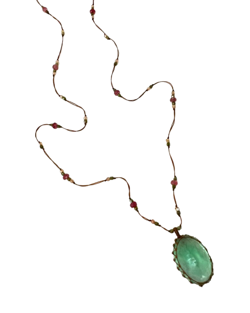 Green Fluorite Tibetan Necklace