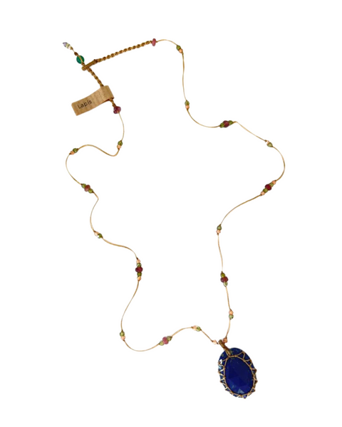 Lapis Lazuli Tibetan Necklace (Short)