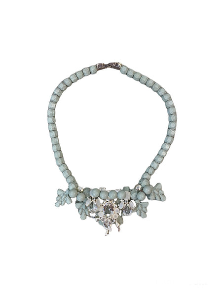 EK THONGPRASERT- Seafoam silicone necklace with swarovski crystals